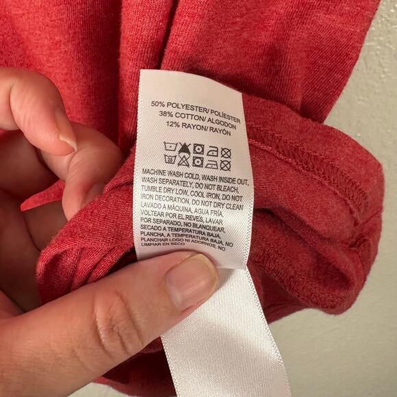 Lucky Brand Los Angeles Size Large Men’s Red Faded Style Crew Neck Graphic Tee - Picture 5 of 7